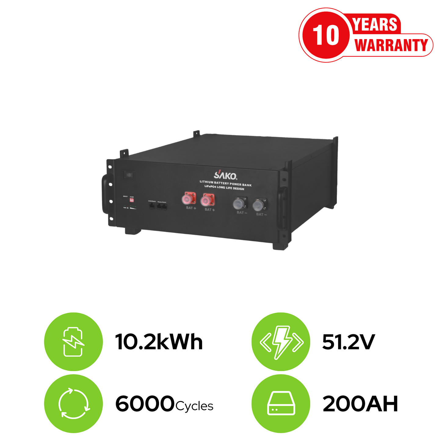 SAKO Li-Cube Rack Mount 51.2V 200Ah 10.24KWh