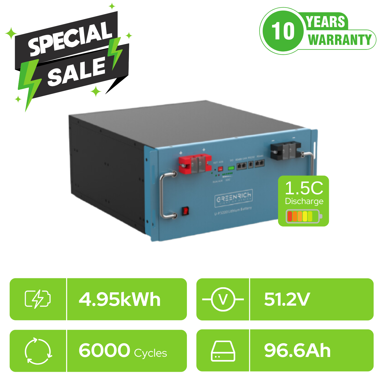 Greenrich UP5000 4.95kWh Battery
