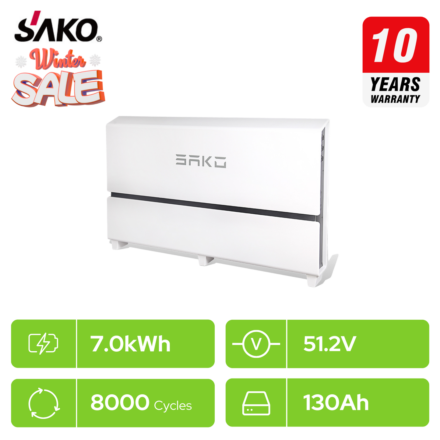 SAKO Li-Power Wall 7KWh Battery