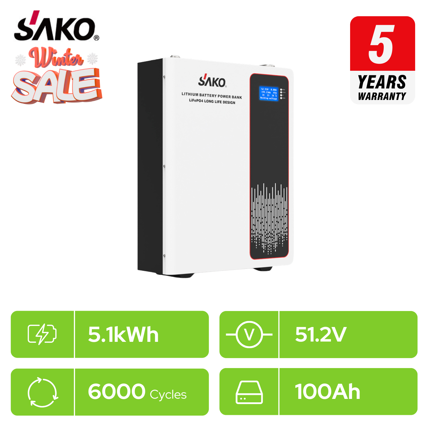 SAKO Li-Super 5.12KWh Battery