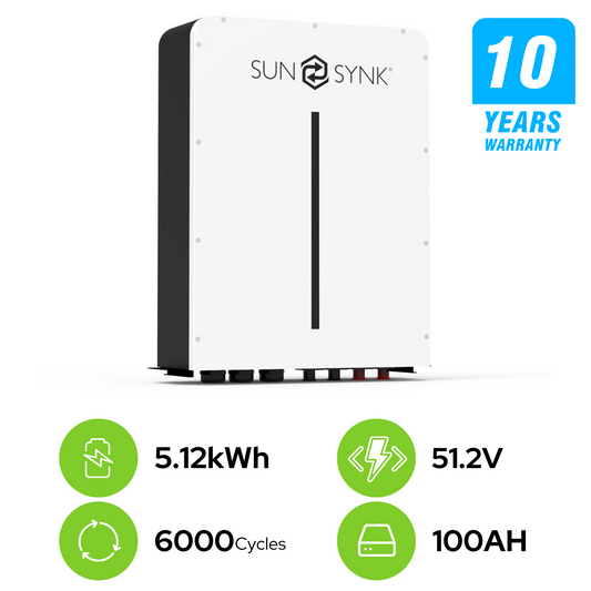 Sunsynk Battery LFP Wall Mount 5.12kWh 51.2V IP65